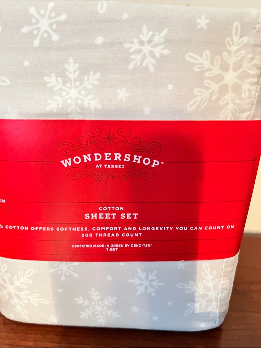 Wondershop Twin Christmas Snowflake Holiday 100% Cotton Sheet Set  200 Thread